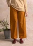Pantalon en tissu de coton biologique/lin (moutarde XL)