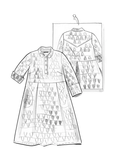 Robe "Concrete" en coton biologique tissé - vert foncé