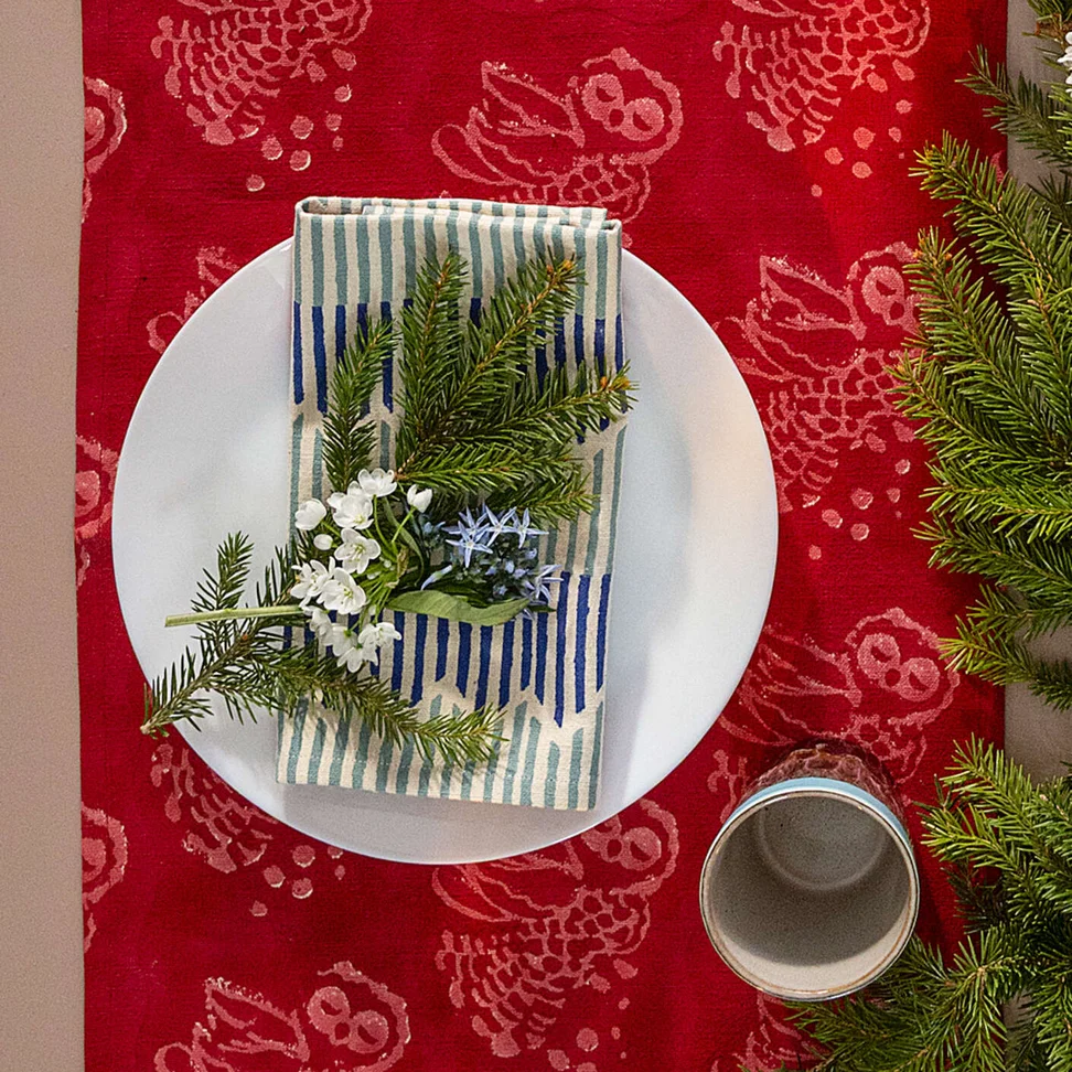 Placemat "Taiga" van biologisch katoen - klaproos