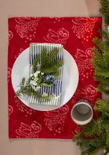 “Taiga” organic cotton placemat - poppy