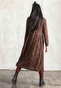“Judit” organic cotton/modal jersey dress - French roast/patterned