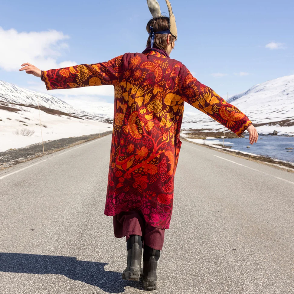 “Tanana” cotton/lyocell long cardigan - beetroot