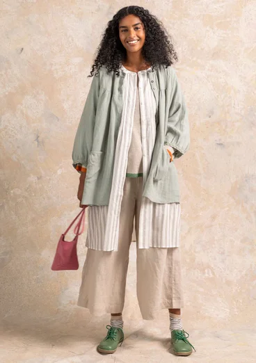 Robe "Serafina" en tissu de coton biologique - gris éléphant/motif