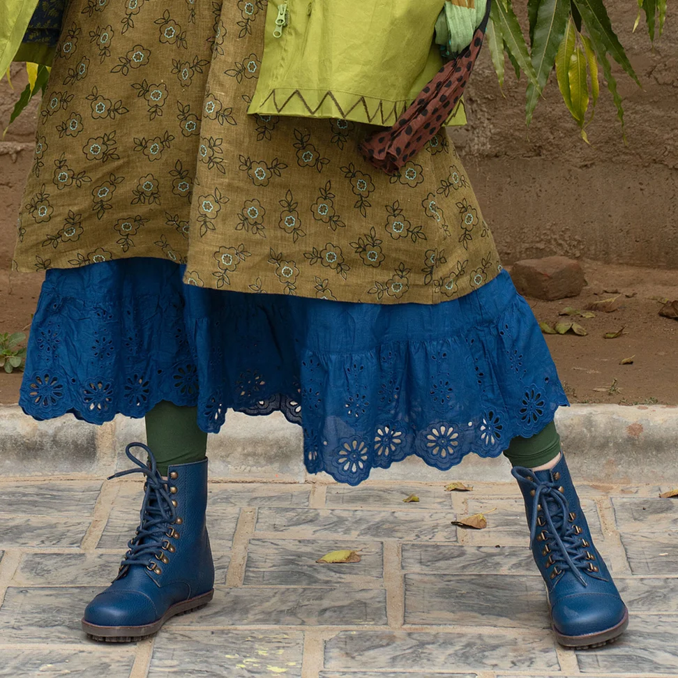 Nappa boots - indigo blue
