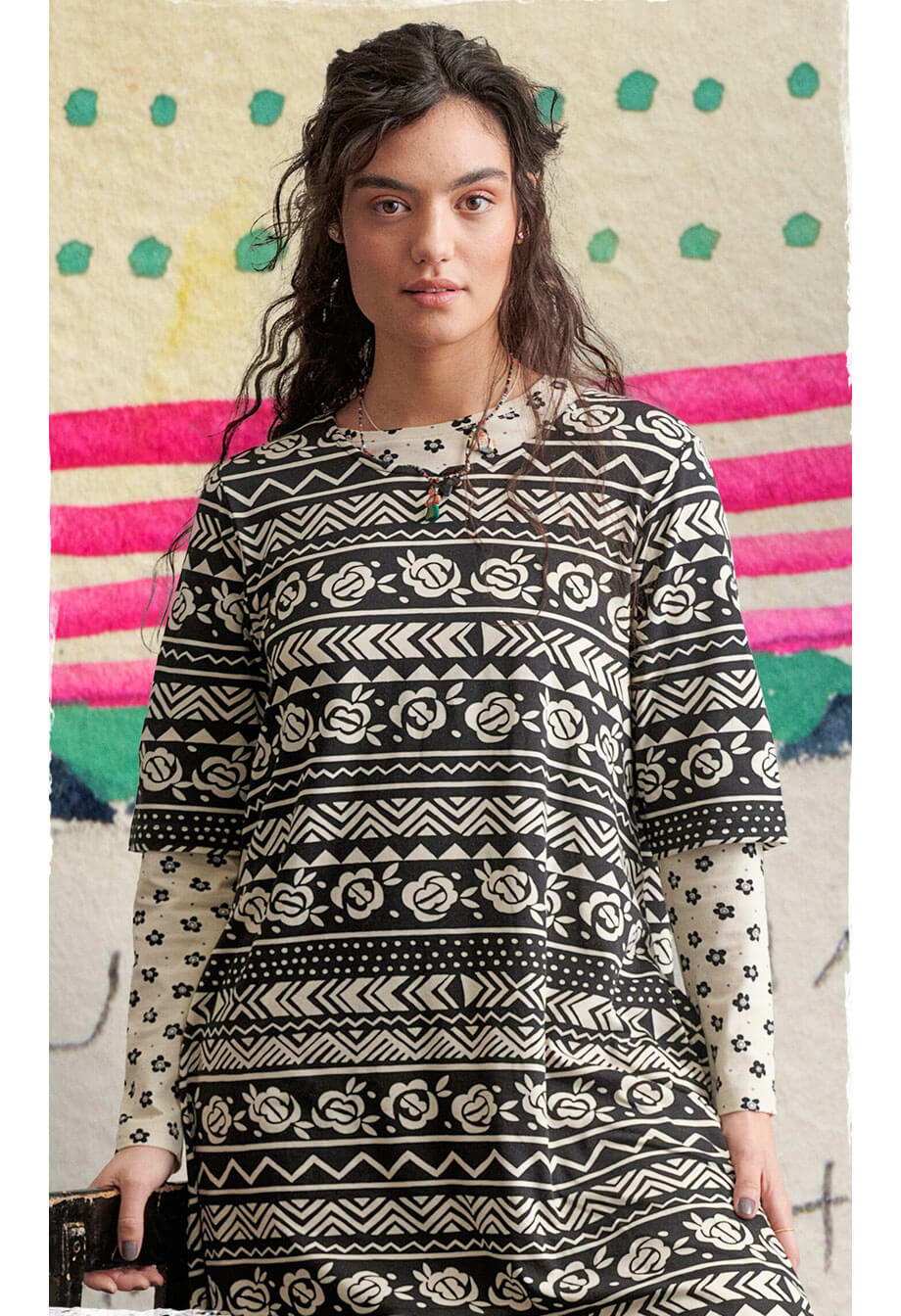 “Guatemala” jersey dress in organic cotton/modal