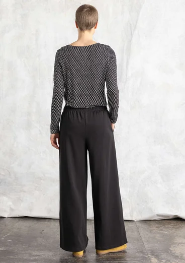 Organic cotton jersey trousers - black