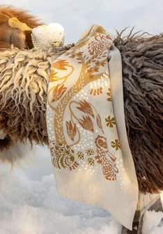 Küchentuch „Taiga“ aus Bio-Baumwolle - eierschale