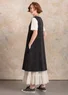Robe "Iliana" en jersey de coton biologique/élasthanne (noir/motif M)