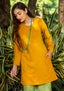 Jersey tunic in organic cotton/linen mustard thumbnail