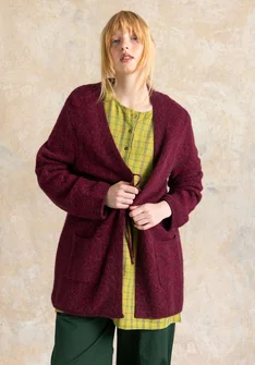Rutete/ensfarget bluse «Sylvi» i lin - guava/ruter