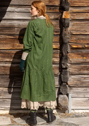 “Glimra” woven organic cotton dress - forest green