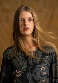 Gemustertes Kleid „Kiara“ aus Viskose - schwarz