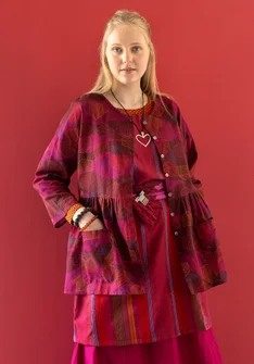 Blouse "Alaska" van biologisch katoen/linnen - aubergine