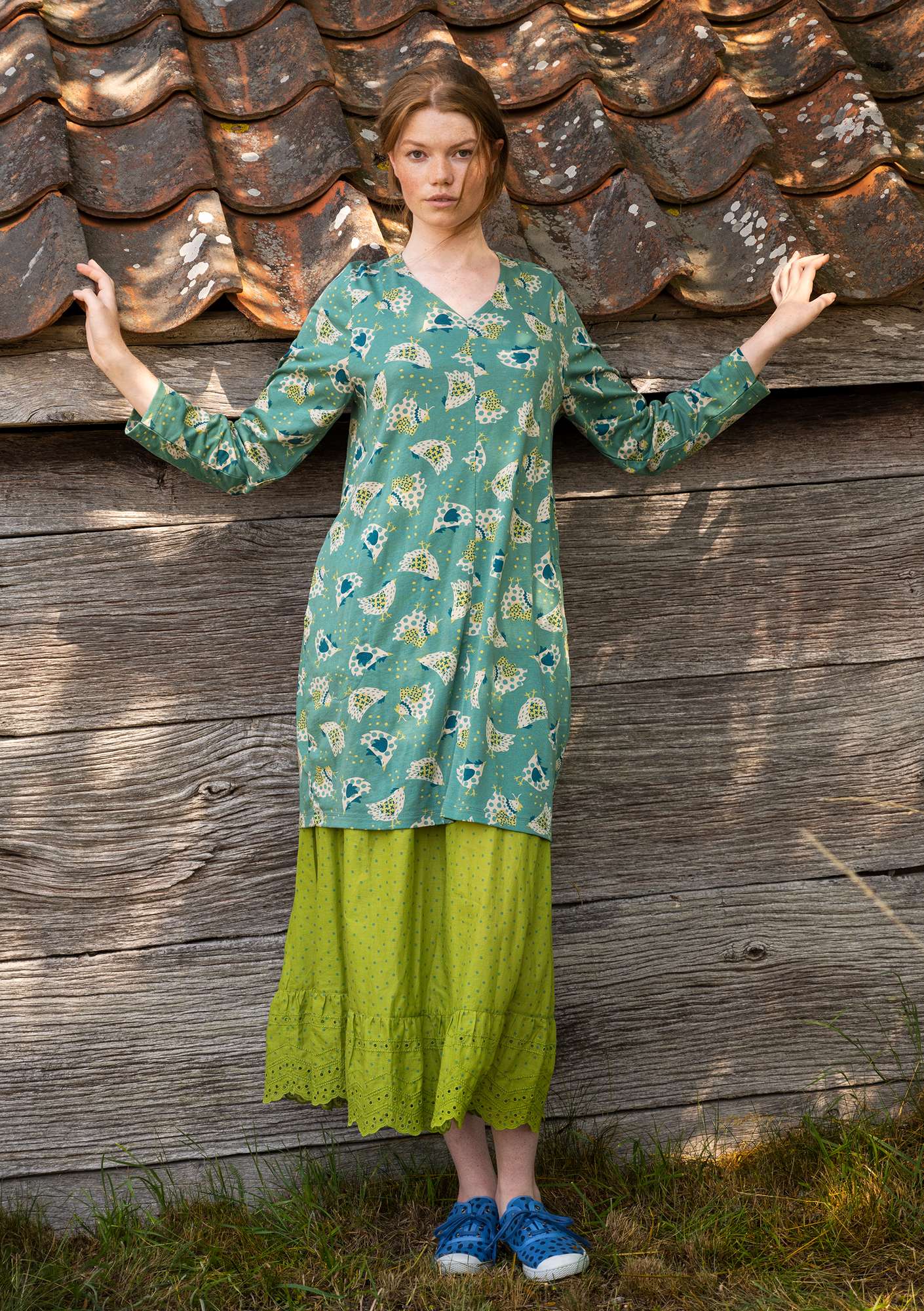 “Dolores” jersey dress in organic cotton/modal artemisia thumbnail