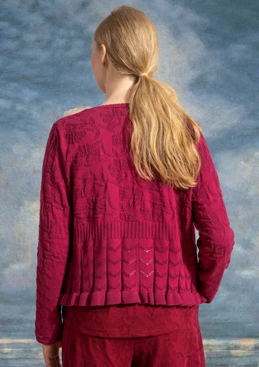 Strickjacke „Raya“ aus Bio-Baumwolle - dunkelhibiskus