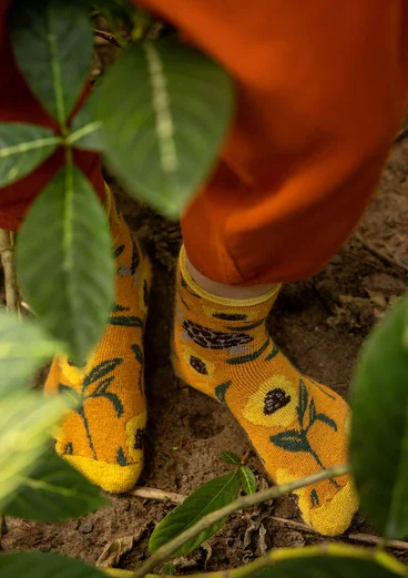 Frotteesocken „Galapagos“ aus Wollgemisch - löwengelb