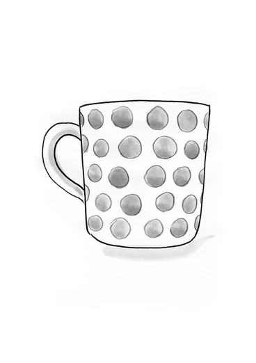 Tasse "Joy" en céramique - noir/pois