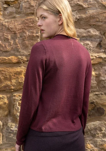 Feinstrick-Pullover aus zarter Wolle - aubergine