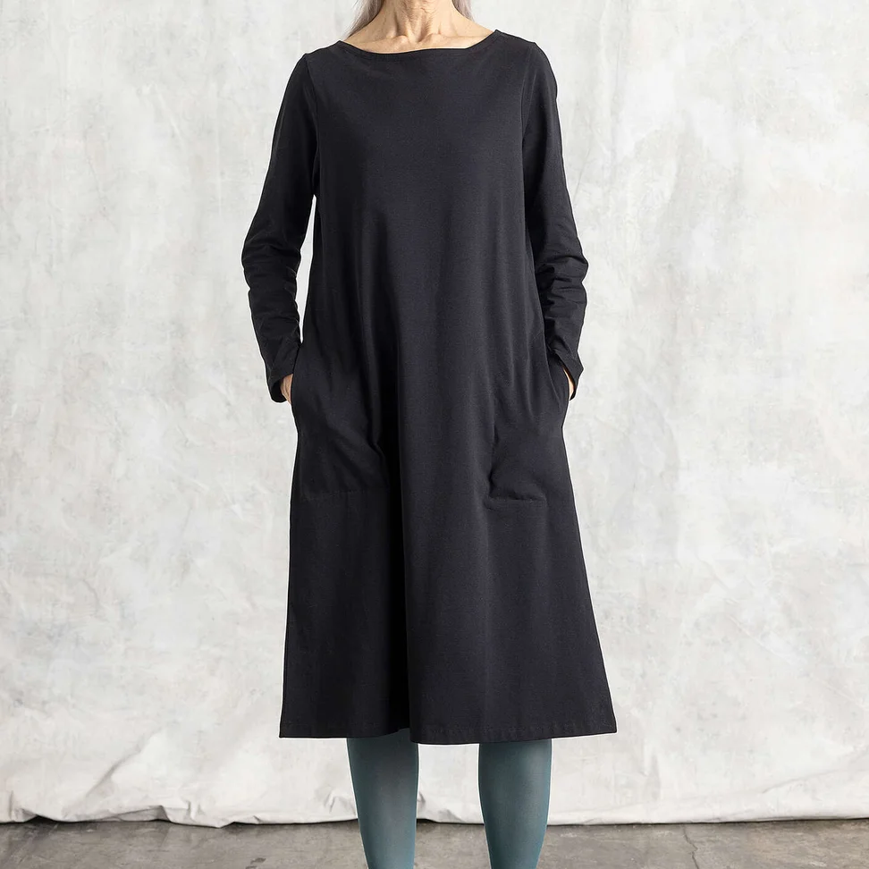 Robe "Mona" en jersey de coton/élasthanne - noir