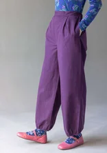 Cotton/linen harem trousers - storm purple