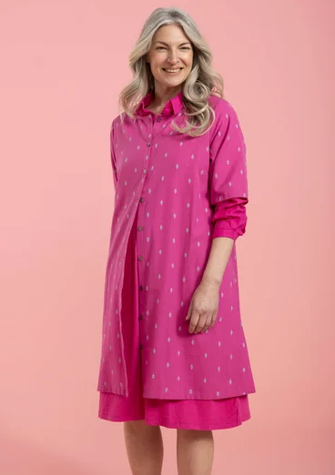 Woven dress in organic cotton - wild rose