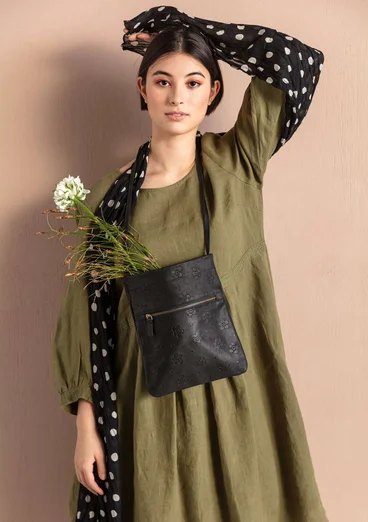 “Belle” suede shoulder bag - black