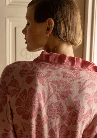 Strickjacke „Nectar“ aus Bio-Baumwolle - dunkelrosa