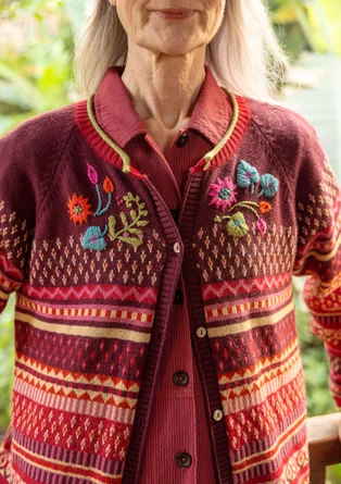 Gilet "Louise" en laine mélangée - aubergine