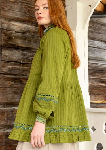 Geweven tuniek "Nome" van biologisch katoen - berkenblad