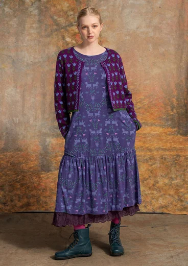 Gemustertes Kleid „Fåle“ aus Modal - dunkelamethyst