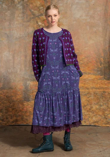 Gemustertes Kleid „Fåle“ aus Modal - dunkelamethyst