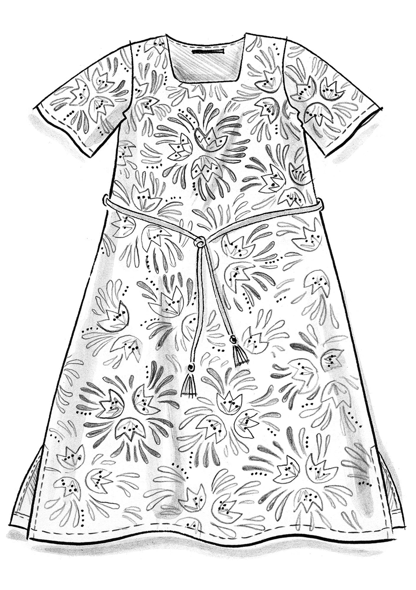 Kleid „Kalejdoskop“ aus Öko-Baumwolle moosbeere