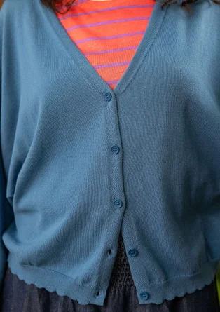 Gilet "Pauline" en coton biologique/recyclé - indigo