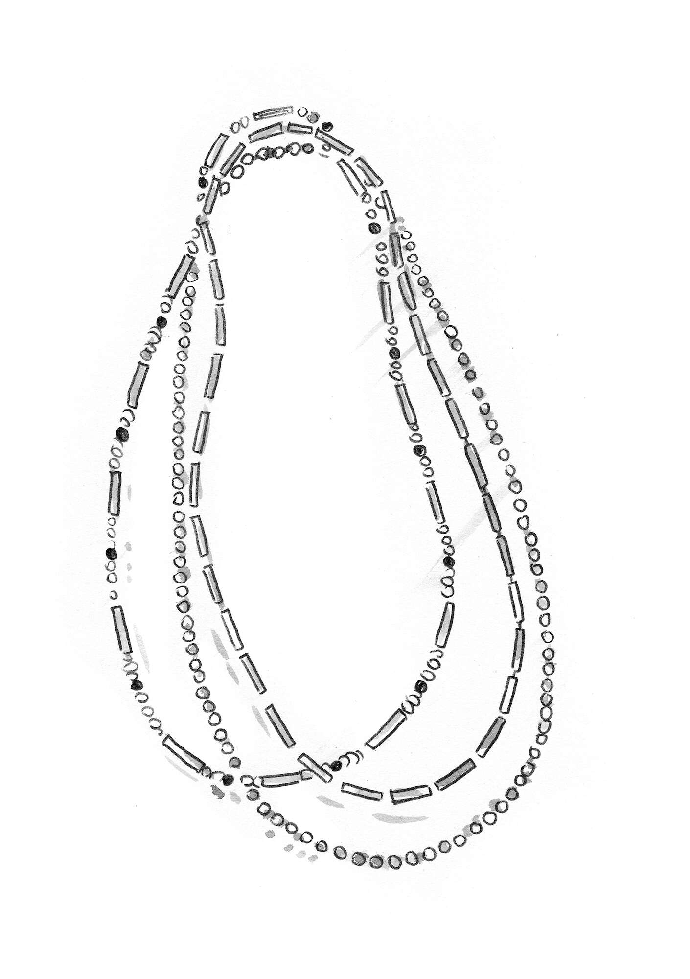 Halsband i glas indigoblå