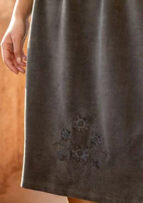 “Zari” velour skirt in organic cotton/recycled polyester - ash grey