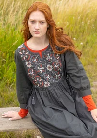 Kleid „Sahara“ aus Bio-Baumwollgewebe - dunkelaschgrau