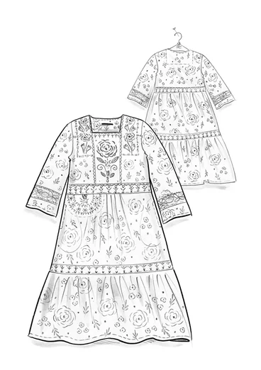 “Kamelia” woven dress in organic cotton/silk - black