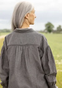 Chemise "Dunes" en coton biologique/lin - gris cendré