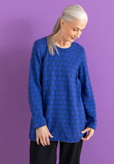 Lieblingspullover „Celia“ aus Recycling-Baumwolle - lupine/dunkelindigo