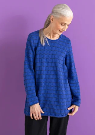 “Celia” recycled cotton favourite sweater - lupin/dark indigo