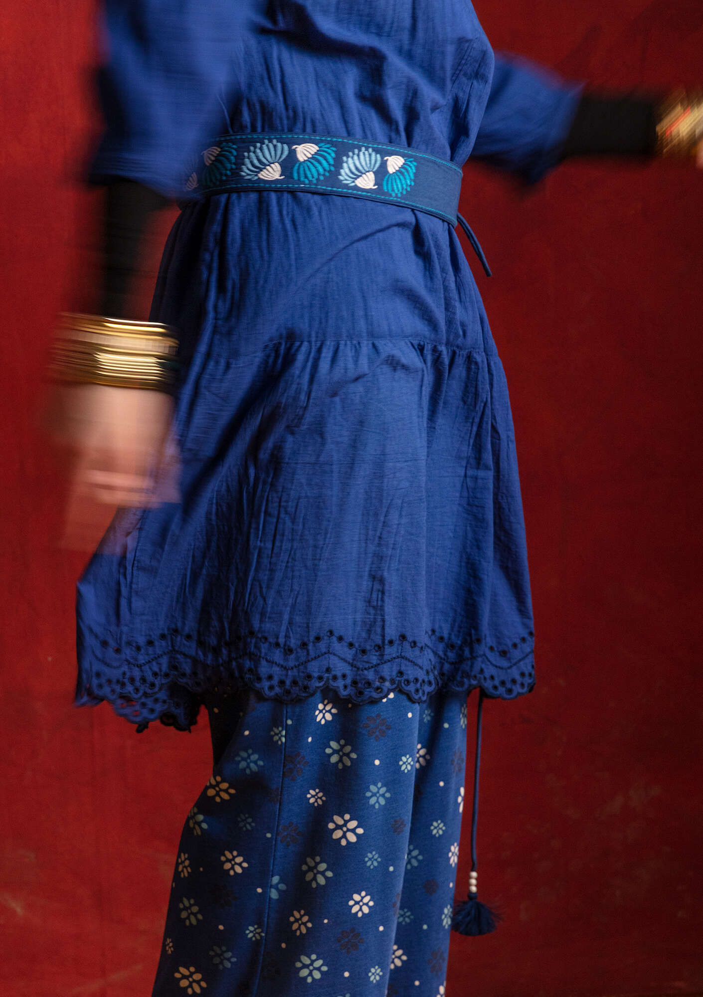 Gürtel „Banaras“ aus Öko-Baumwolle indigoblau thumbnail