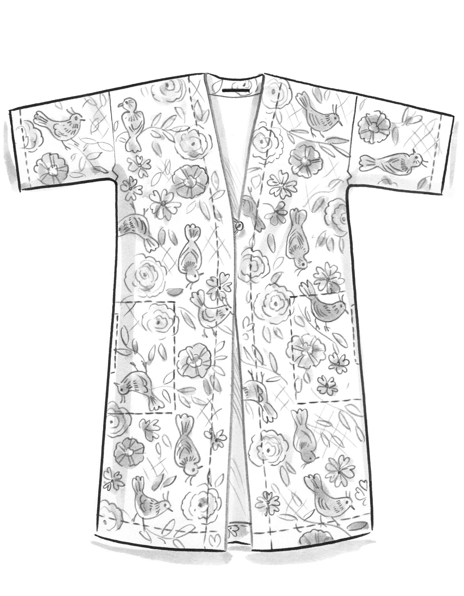 “Paraquite” kimono in organic cotton