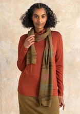 Rippstrickschal „Sylvi“ aus Bio-Baumwolle/Wolle - dunkelolive