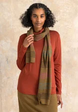 Rippstrickschal „Sylvi“ aus Bio-Baumwolle/Wolle - dunkelolive