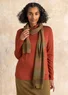 “Sylvi” rib-knit organic cotton/wool scarf (dark olive One Size)