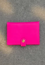 Étui à passeport en cuir - bégonia rose