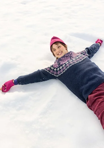 “Luna” lambswool blend sweater - midnight blue