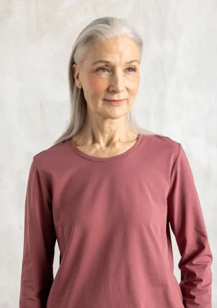“Mona” organic cotton/elastane jersey top - dusty red
