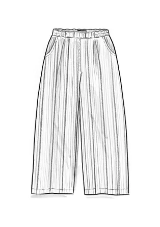 “Esme” woven organic cotton/linen trousers - kiwi/stripe