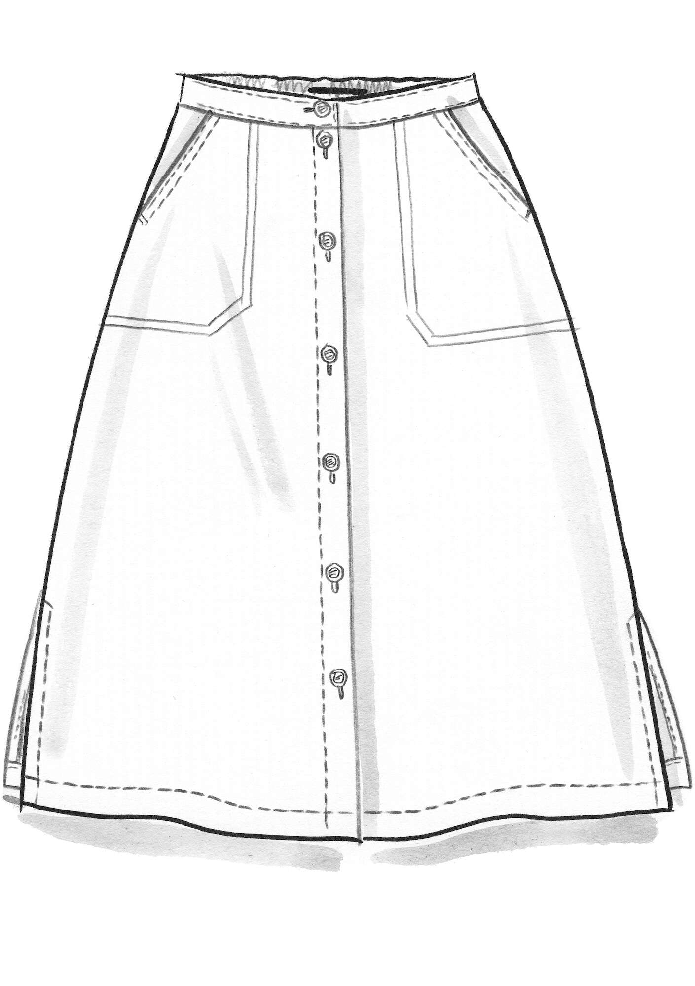 Woven “Karen” linen skirt